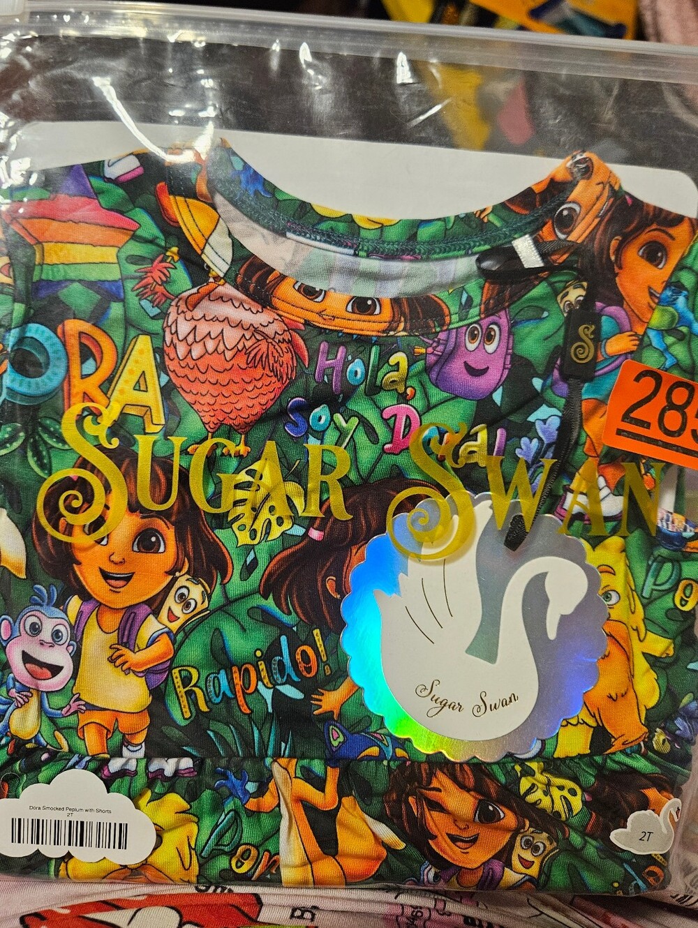 Sugar Swan Bamboo Dora 2T Peplum top & Shorts NWT
